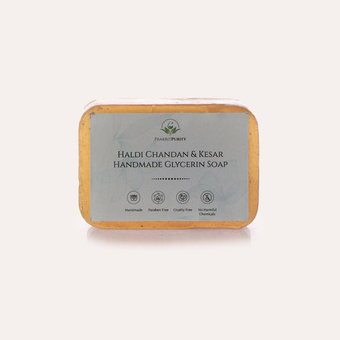 PrakritPurity Haldi Chandan & Kesar Handmade Glycerin Soap
